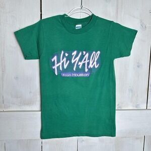 Vintage‎ 70s 80s Ched Anvil Hi Y'all From Houston Single Stitch Tee USA Sz Small